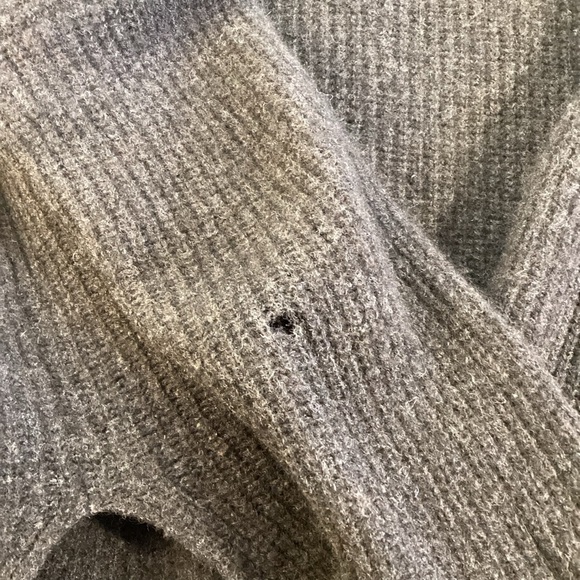 Eileen Fisher Yak & Wool Italian Yarn Cowl Neck Sweater, Medium Charcoal Grey - Picture 11 of 12